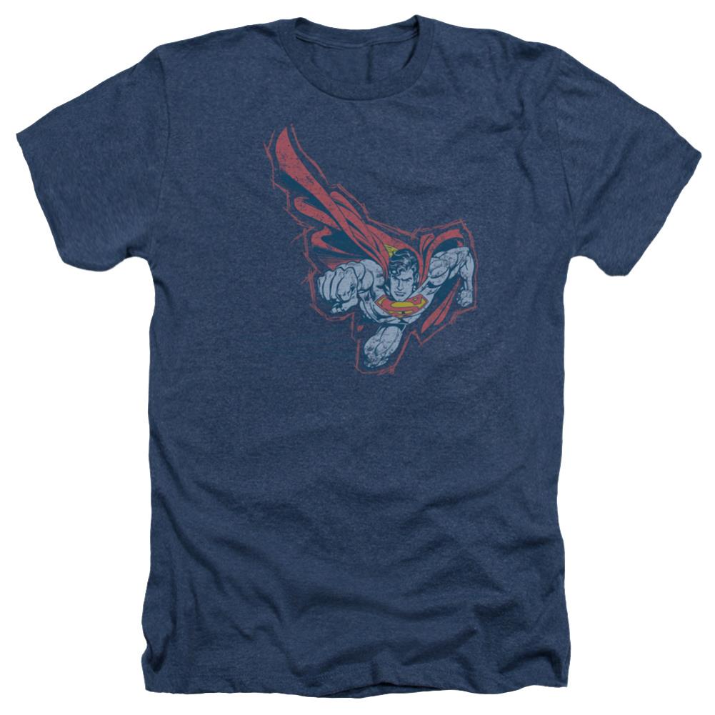 Superman Scribble & Soar Men's 30/1 Heather 60 40 Poly SS T