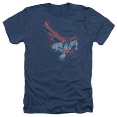 Superman Scribble & Soar Men's 30/1 Heather 60 40 Poly SS T