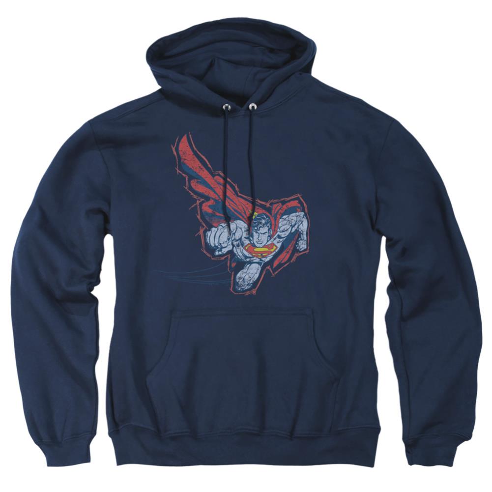 Superman Scribble & Soar Men's Pull-Over 75 25 Poly Hoodie
