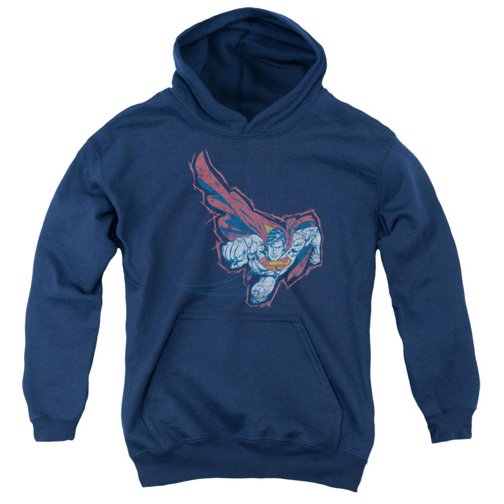 Superman Scribble & Soar Youth Cotton Poly Pull-Over Hoodie