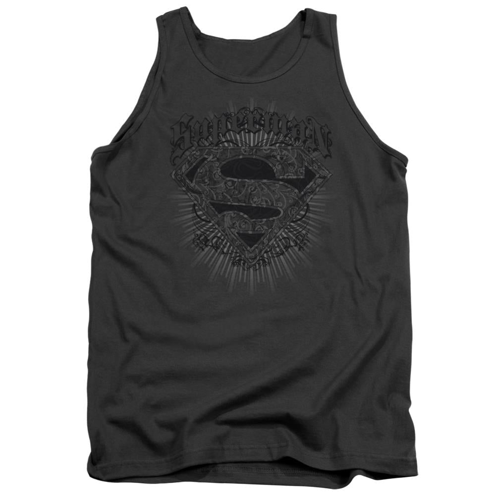Superman Scrolling Shield Men's 18/1 Cotton Tank Top