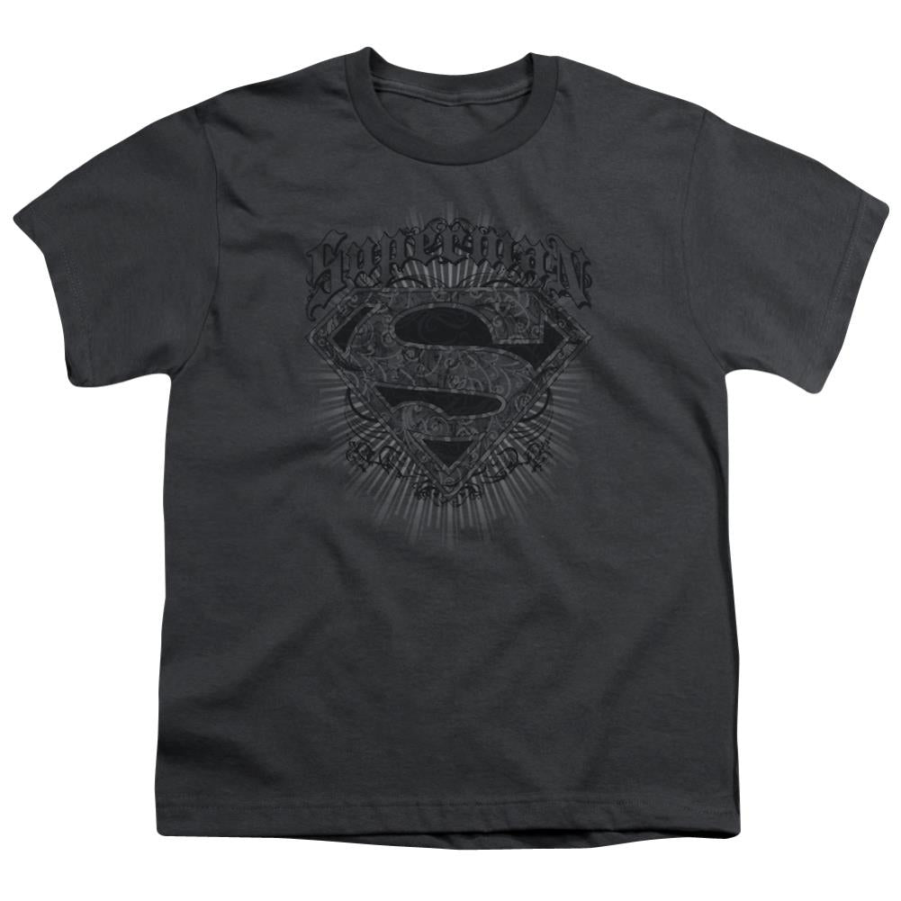 Superman Scrolling Shield Youth 18/1 100% Cotton SS T