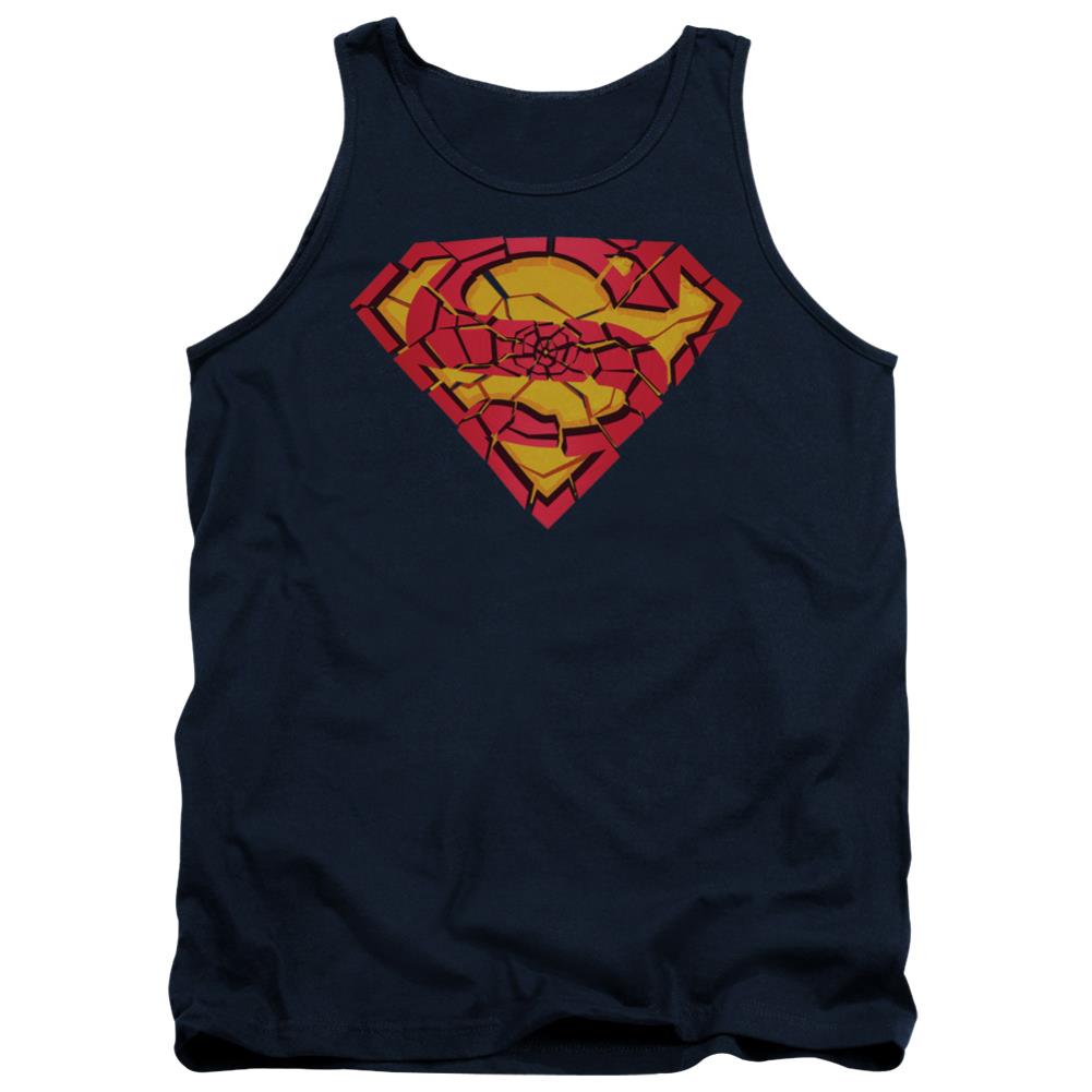 Superman Shattered Shield Men's 18/1 Cotton Tank Top