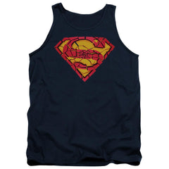 Superman Shattered Shield Men's 18/1 Cotton Tank Top