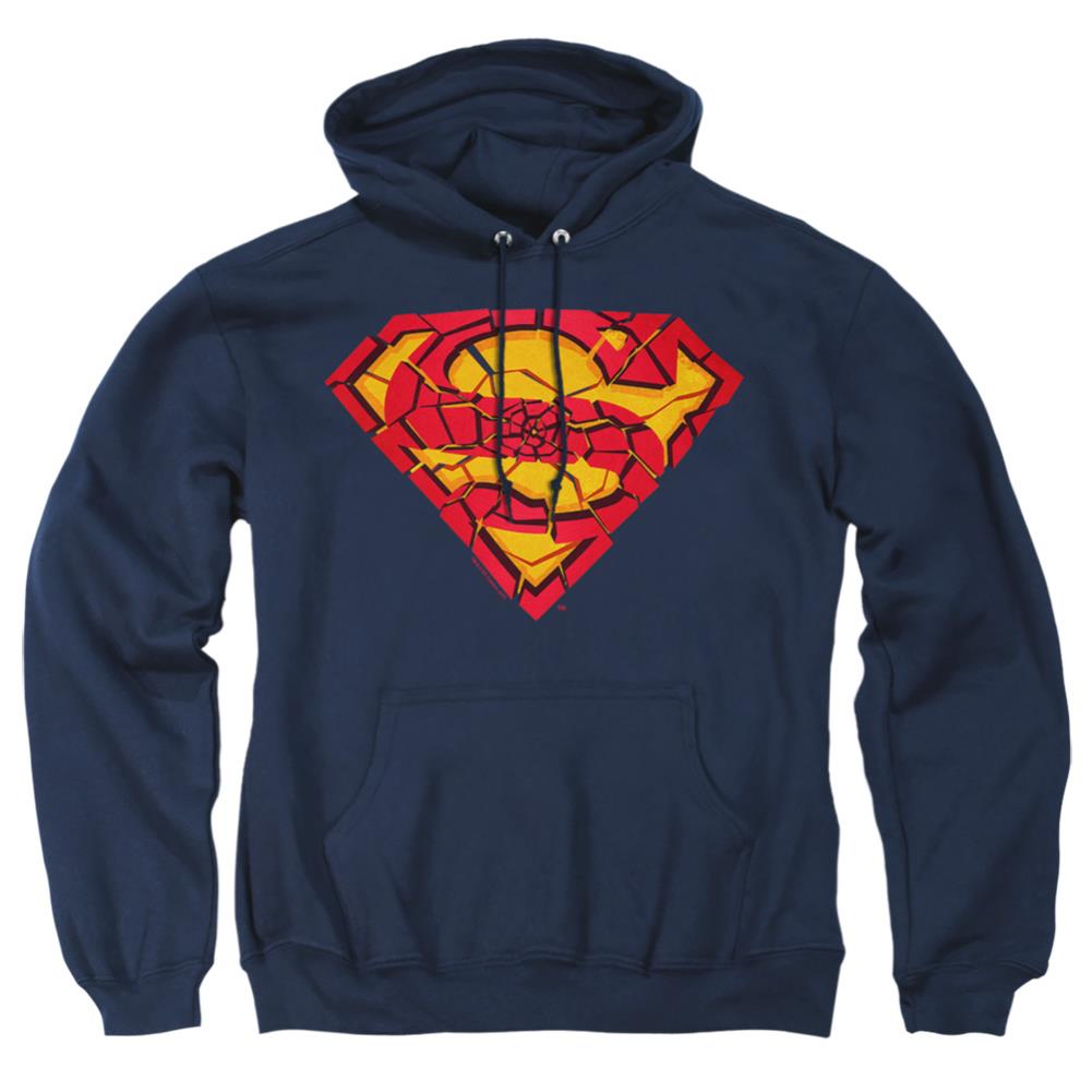 Superman Shattered Shield Men's Pull-Over 75 25 Poly Hoodie