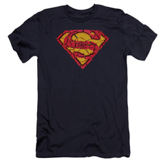 Superman Shattered Shield Men's Ultra-Soft 30/1 Cotton Slim SS T