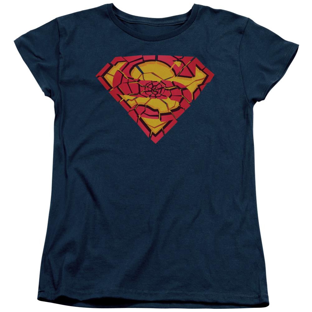 Superman Shattered Shield Women's 18/1 Cotton SS T