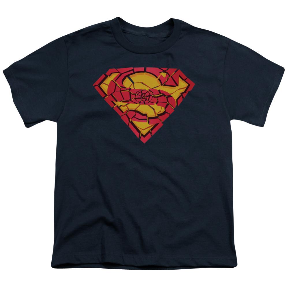 Superman Shattered Shield Youth 18/1 100% Cotton SS T