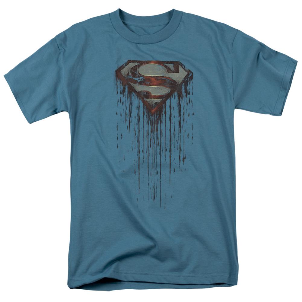Superman Shield Drip Men's 18/1 Cotton SS T