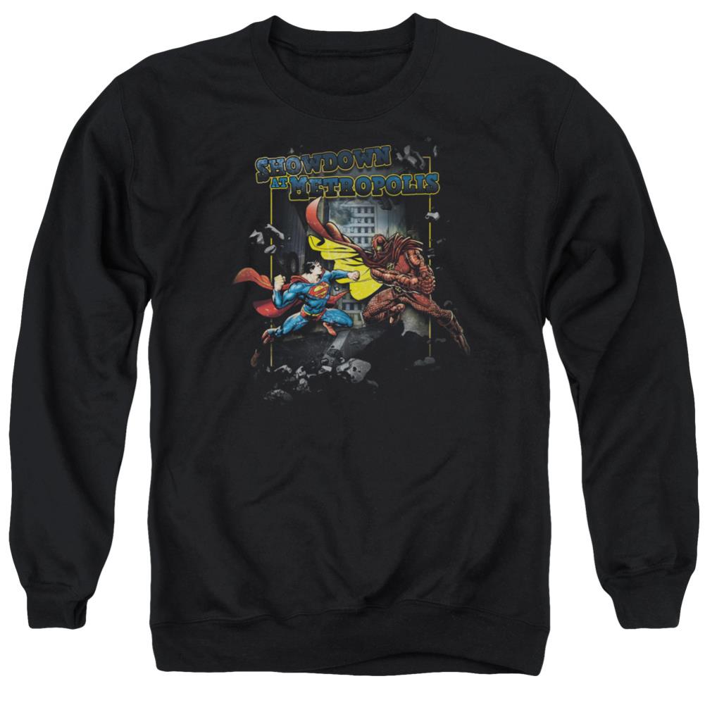 Superman Showdown Men's Crewneck 50 50 Poly LS T