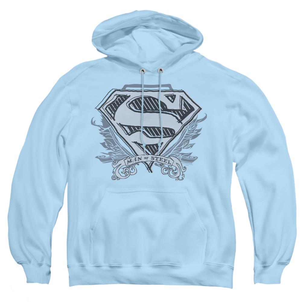 Superman Sketchy Crest Shield Men's Pull-Over 75 25 Poly Hoodie