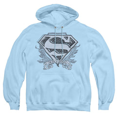 Superman Sketchy Crest Shield Men's Pull-Over 75 25 Poly Hoodie