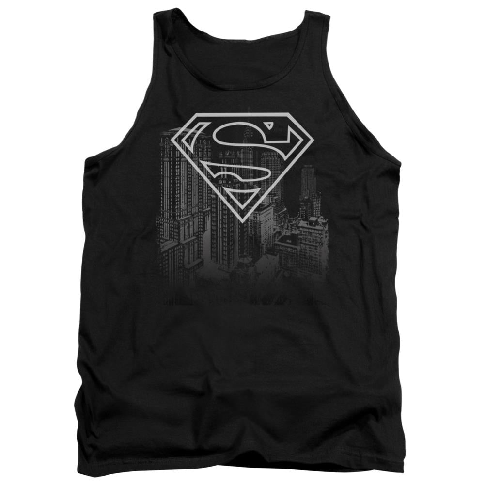 Superman Skyline Men's 18/1 Cotton Tank Top