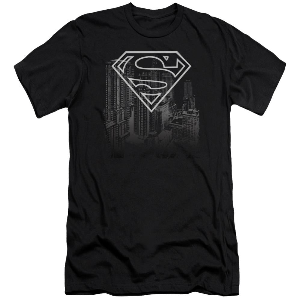 Superman Skyline Men's Ultra-Soft 30/1 Cotton Slim SS T