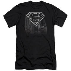 Superman Skyline Men's Ultra-Soft 30/1 Cotton Slim SS T