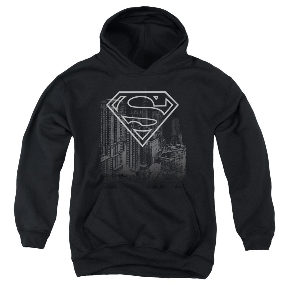 Superman Skyline Youth Cotton Poly Pull-Over Hoodie
