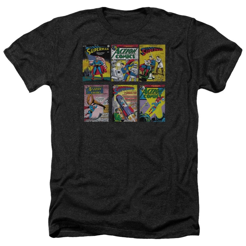 Superman Sm Covers Men's 30/1 Heather 60 40 Poly SS T