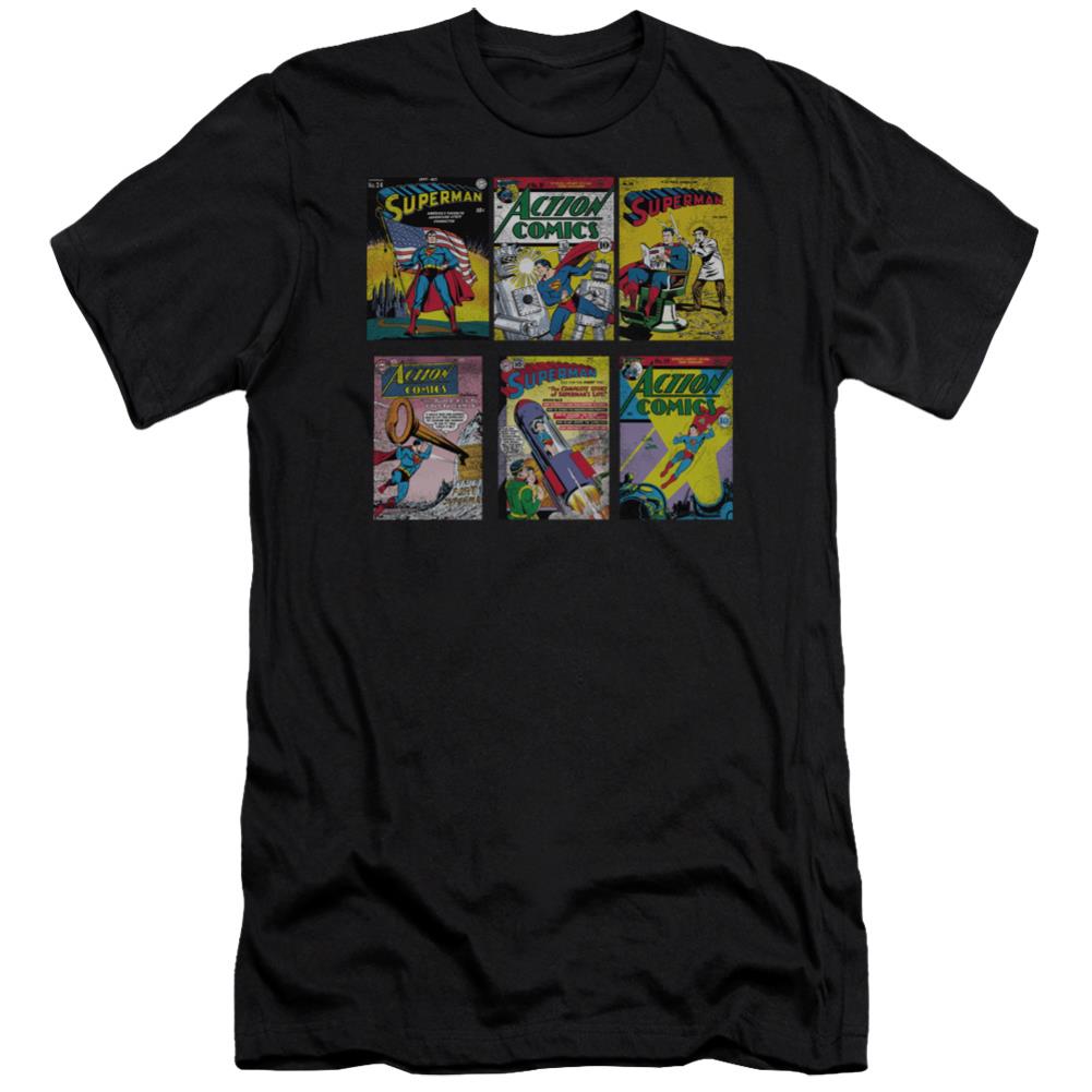 Superman Sm Covers Men's Ultra-Soft 30/1 Cotton Slim SS T