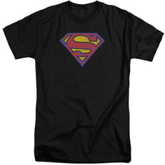 Superman Sm Neon Distress Logo Men's 18/1 Tall Cotton SS T