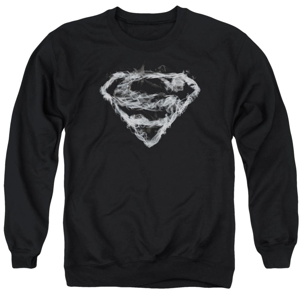 Superman Smoking Shield Men's Crewneck 50 50 Poly LS T