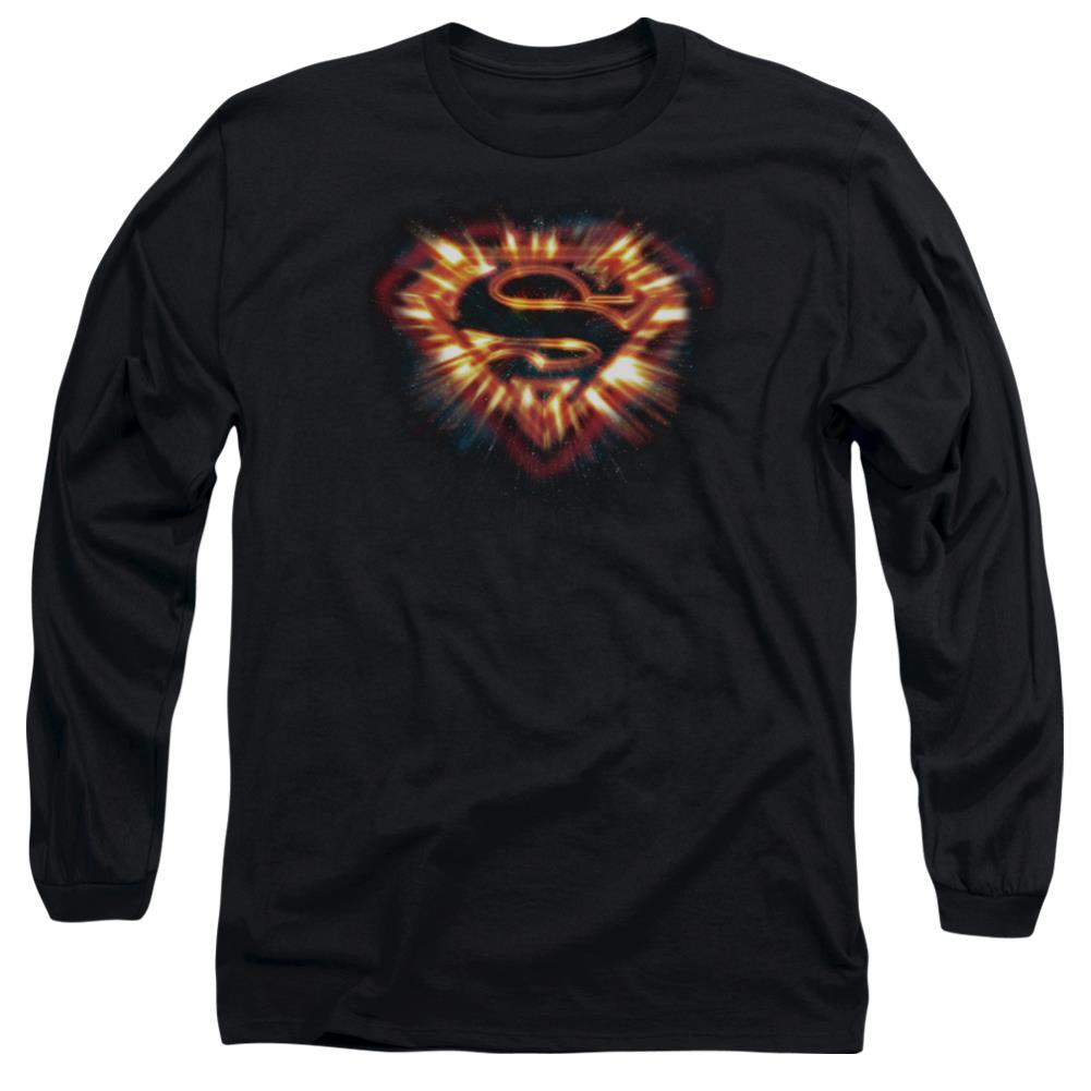 Superman Space Burst Shield Men's 18/1 Cotton LS T