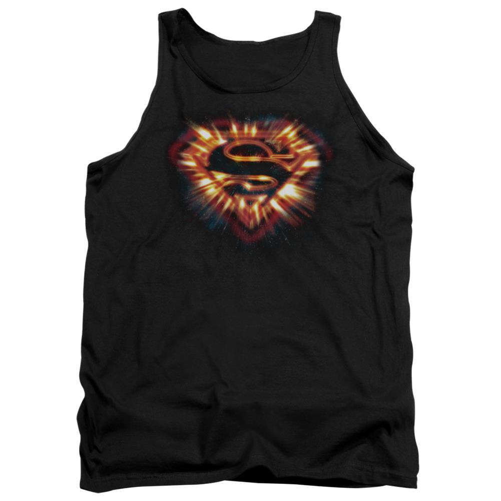 Superman Space Burst Shield Men's 18/1 Cotton Tank Top
