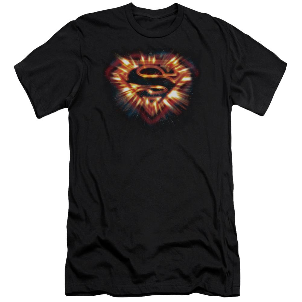 Superman Space Burst Shield Men's Ultra-Soft 30/1 Cotton Slim SS T