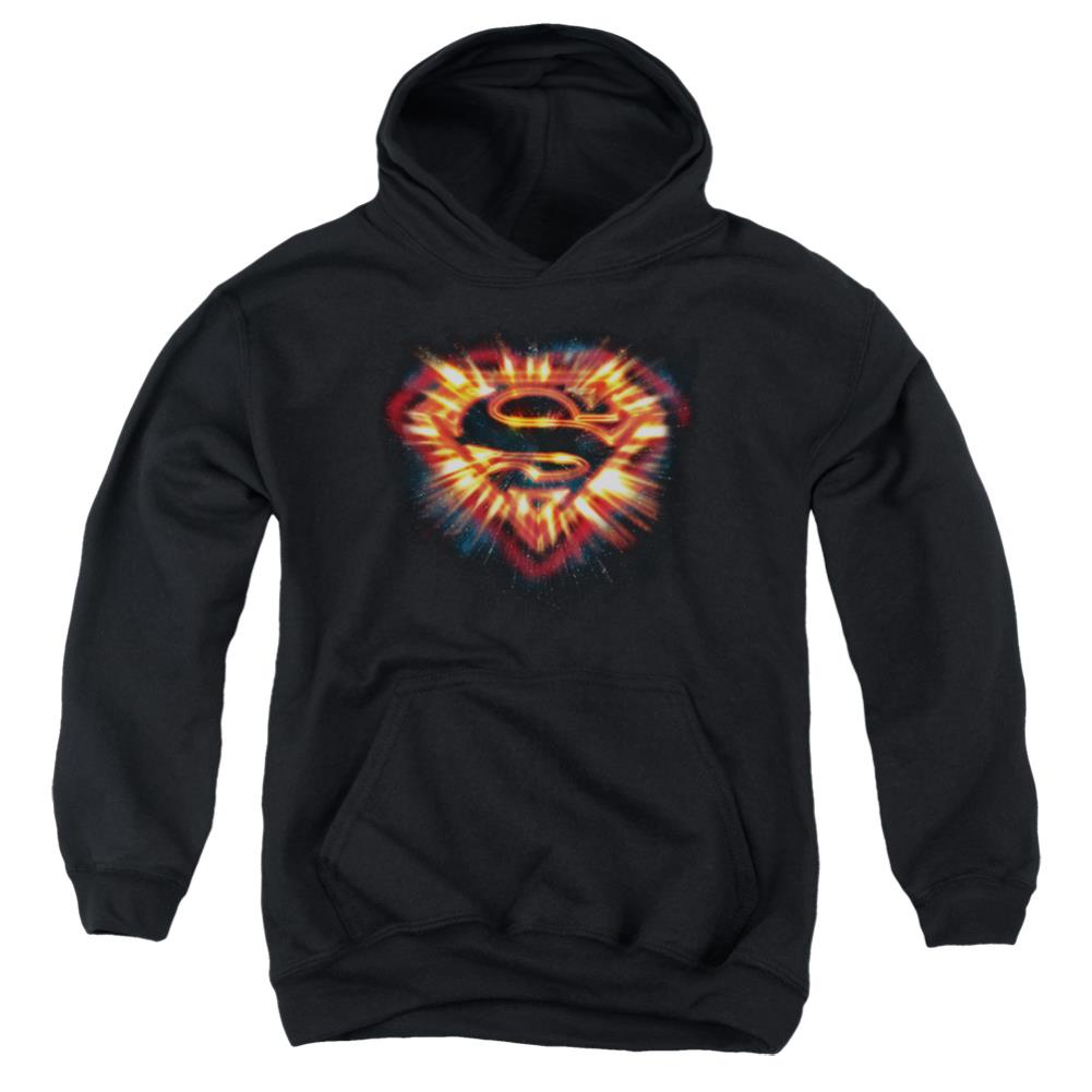 Superman Space Burst Shield Youth Cotton Poly Pull-Over Hoodie