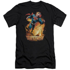 Superman Space Case Men's Ultra-Soft 30/1 Cotton Slim SS T