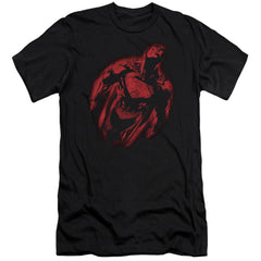 Superman Sprayed Supes Men's Ultra-Soft 30/1 Cotton Slim SS T