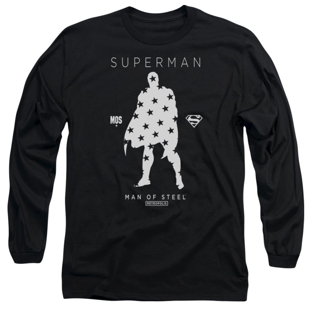 Superman Star Silhouette Men's 18/1 Cotton LS T
