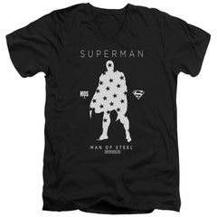 Superman Star Silhouette Men's 30/1 Cotton Slim V-Neck T