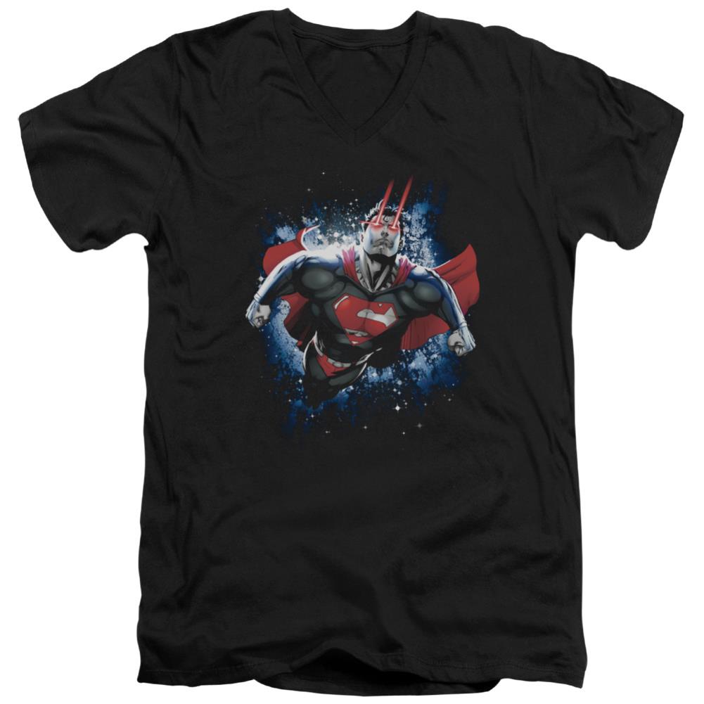Superman Stardust Men's 30/1 Cotton Slim V-Neck T