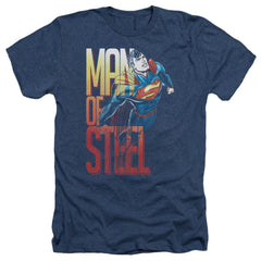 Superman Steel Flight Men's 30/1 Heather 60 40 Poly SS T