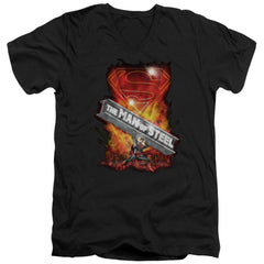 Superman Steel Girder Men's 30/1 Cotton Slim V-Neck T