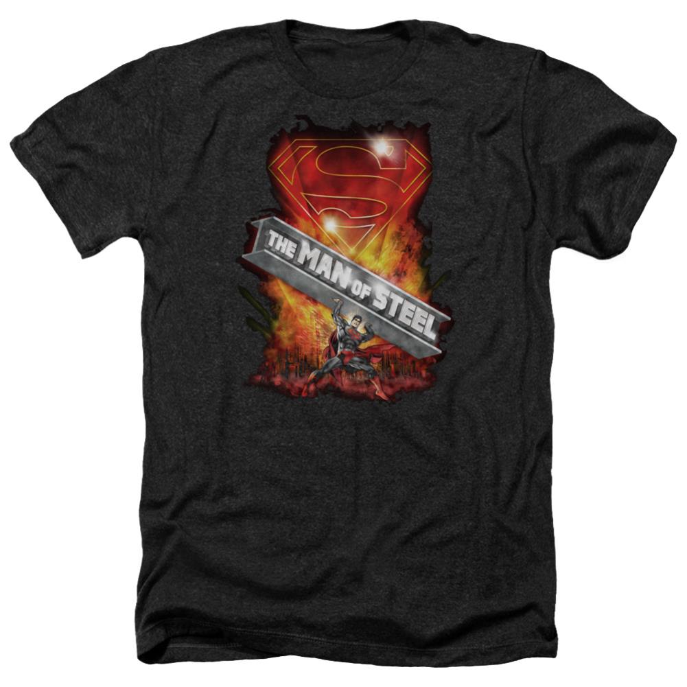 Superman Steel Girder Men's 30/1 Heather 60 40 Poly SS T