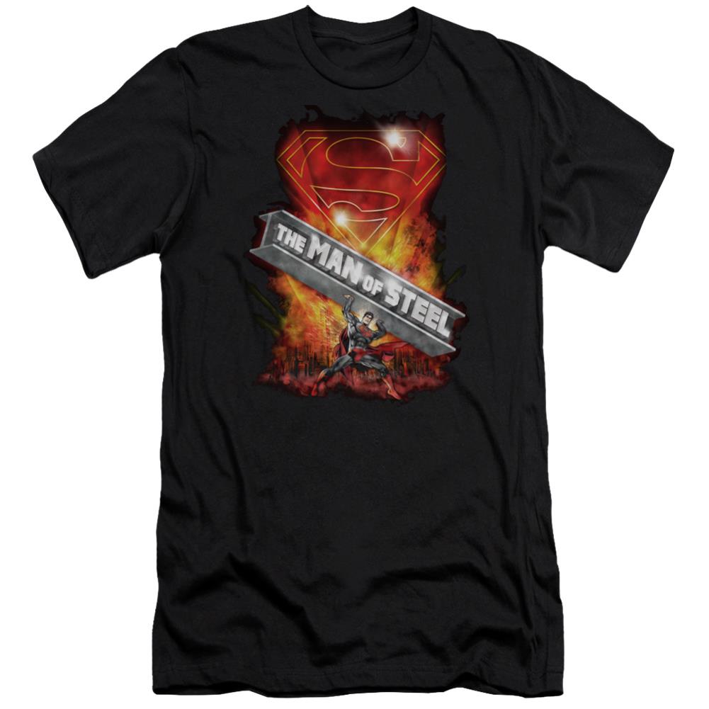 Superman Steel Girder Men's Ultra-Soft 30/1 Cotton Slim SS T