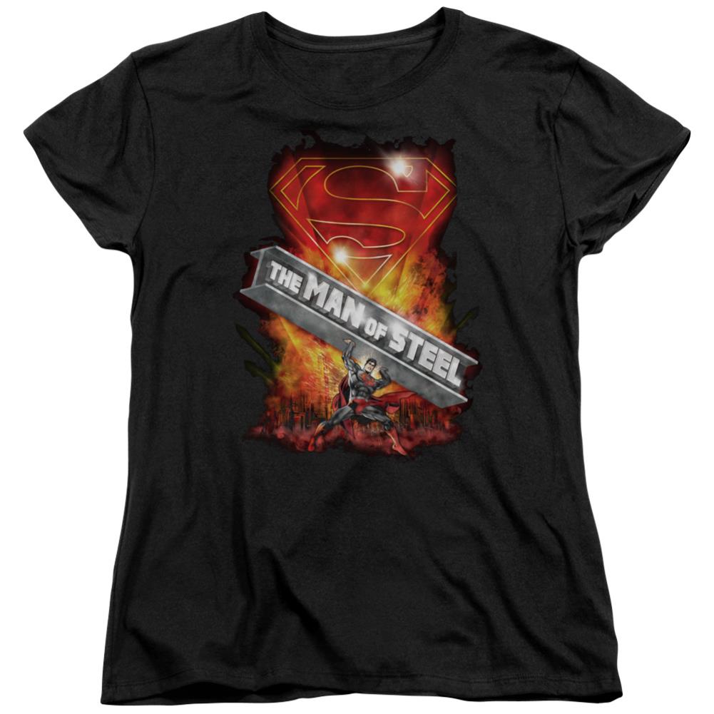 Superman Steel Girder Women's 18/1 Cotton SS T