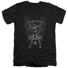 Superman Steel Men's 30/1 Cotton Slim V-Neck T