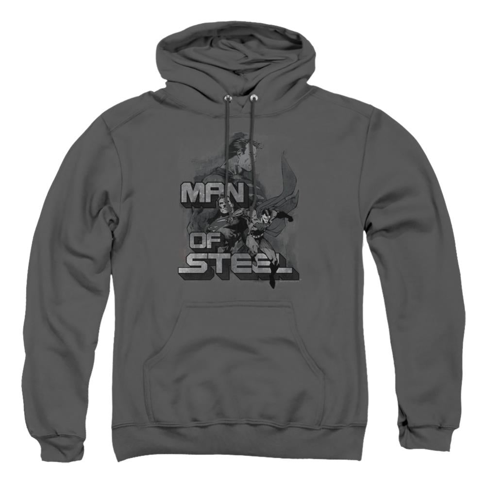 Superman Steel Poses Men's Pull-Over 75 25 Poly Hoodie