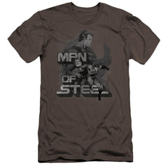 Superman Steel Poses Men's Ultra-Soft 30/1 Cotton Slim SS T