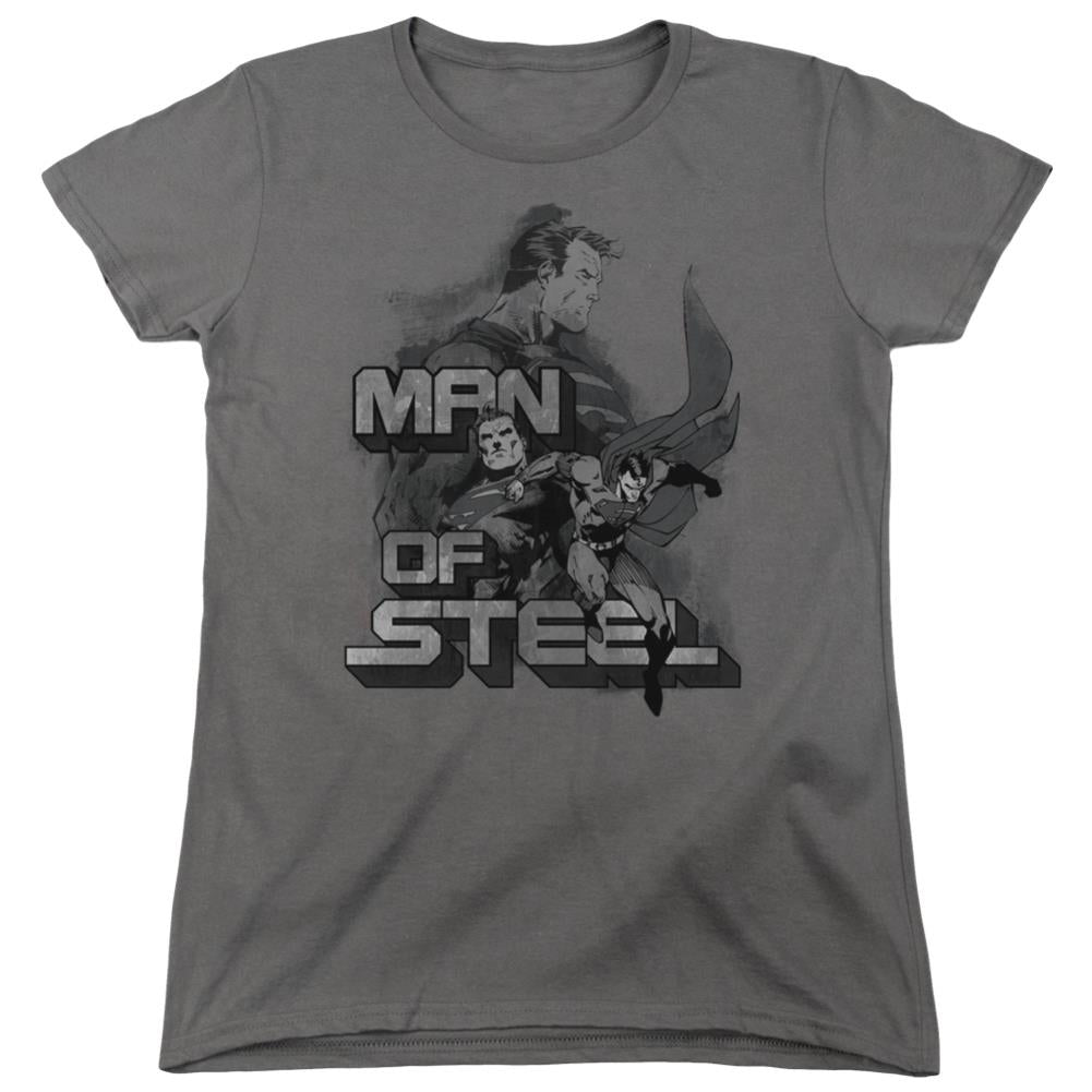 Superman Steel Poses Women's 18/1 Cotton SS T