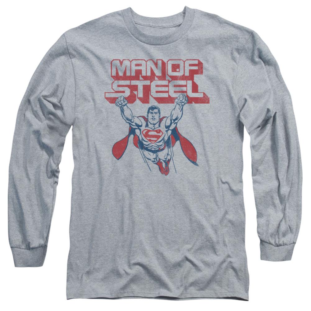 Superman Steel Retro Men's 18/1 Cotton LS T