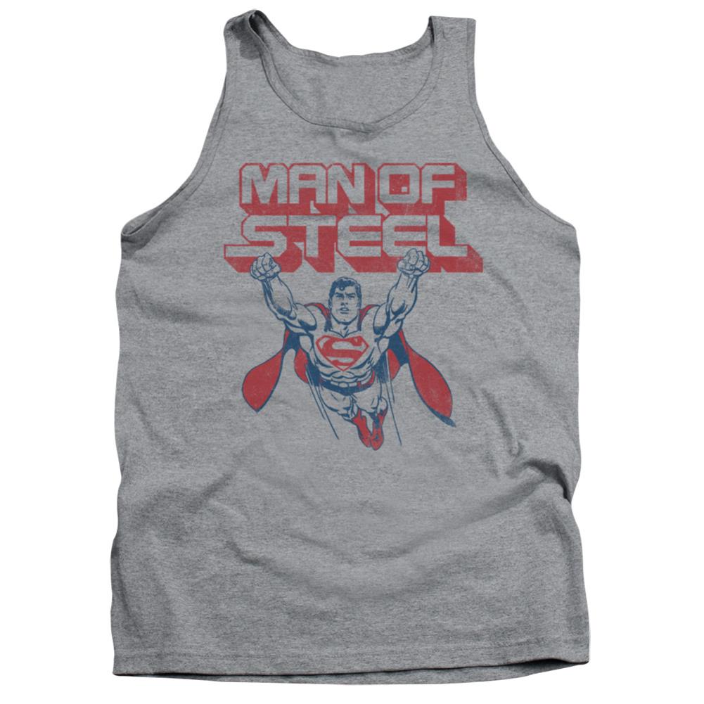Superman Steel Retro Men's 18/1 Cotton Tank Top