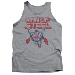 Superman Steel Retro Men's 18/1 Cotton Tank Top