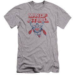 Superman Steel Retro Men's Ultra-Soft 30/1 Cotton Slim SS T