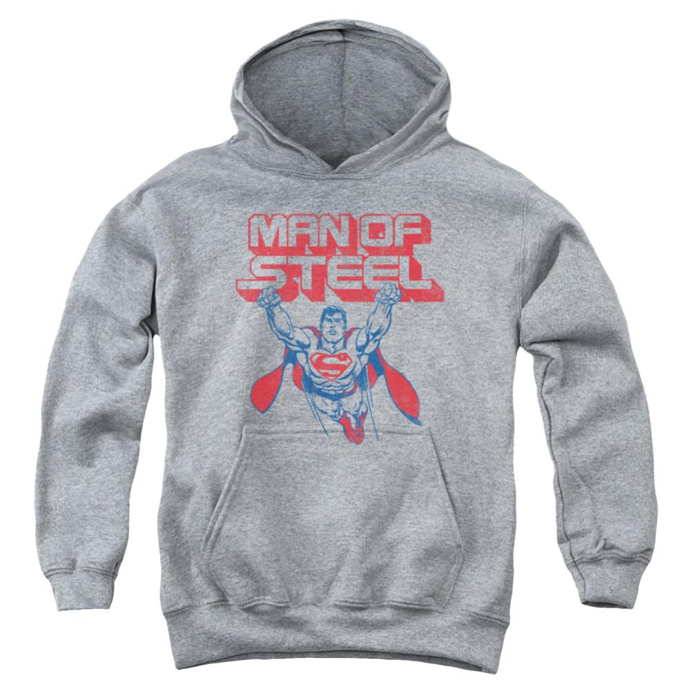 Superman Steel Retro Youth Cotton Poly Pull-Over Hoodie