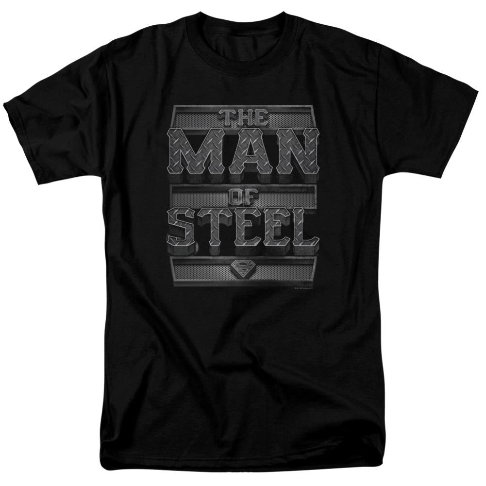 Superman Steel Text Men's 18/1 Cotton SS T