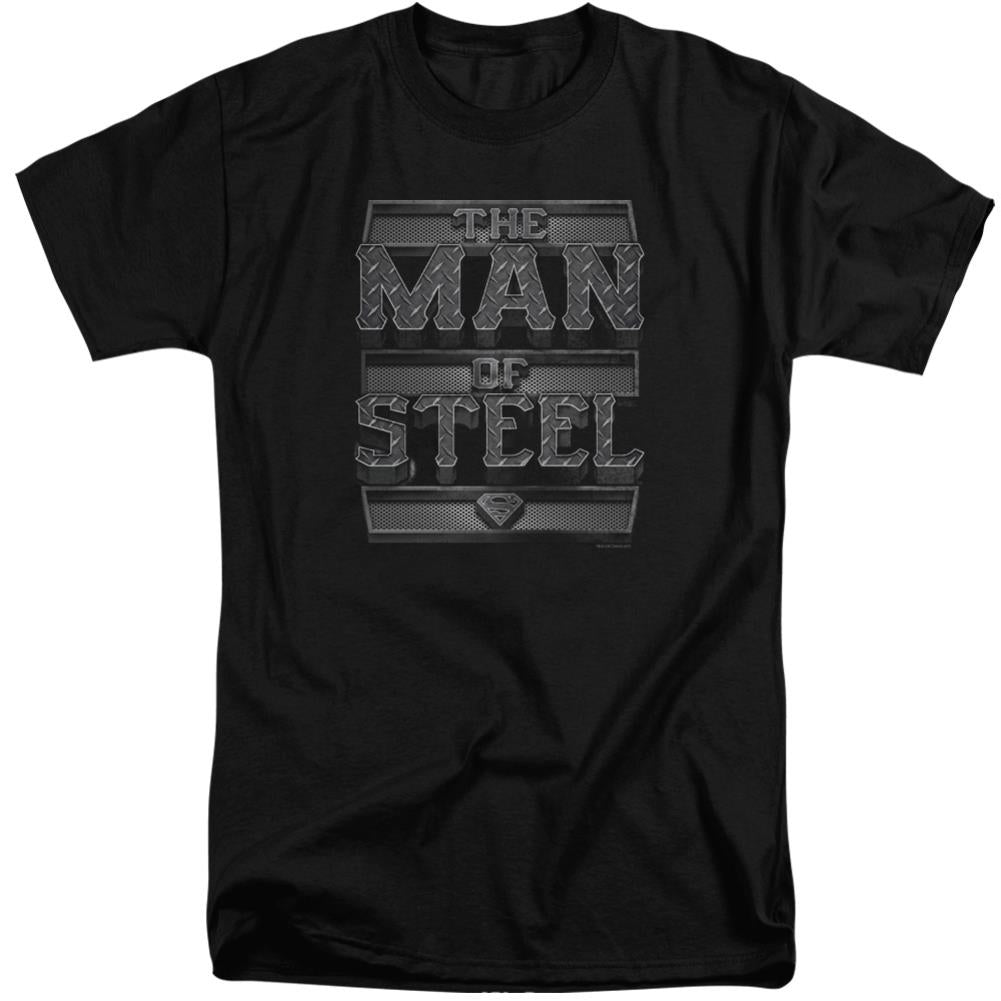 Superman Steel Text Men's 18/1 Tall Cotton SS T