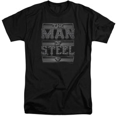 Superman Steel Text Men's 18/1 Tall Cotton SS T